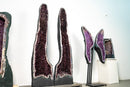 Pair of Tall Dark Purple Amethyst Cathedral Geodes – 5.54 Ft Tall - E2D Crystals & Minerals