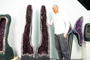 Pair of Tall Dark Purple Amethyst Cathedral Geodes – 5.54 Ft Tall - E2D Crystals & Minerals