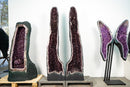 Pair of Tall Dark Purple Amethyst Cathedral Geodes – 5.54 Ft Tall - E2D Crystals & Minerals
