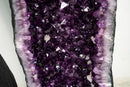 Pair of Large Amethyst Cathedral Geodes with Jelly Purple Druzy - E2D Crystals & Minerals