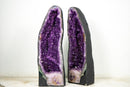 Pair of Intense Violet - Purple Amethyst Cathedral Geodes - E2D Crystals & Minerals