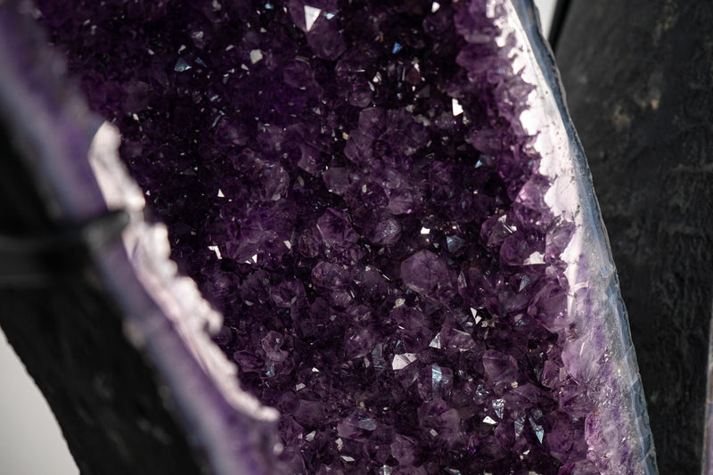 Sculptural Amethyst Geode Wings – 6.5 Ft Tall Butterfly Formation - E2D Crystals & Minerals