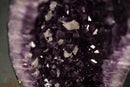 Pair of Arched Purple Amethyst Cathedral Geodes with Large Calcite - E2D Crystals & Minerals