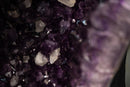 Pair of Arched Purple Amethyst Cathedral Geodes with Large Calcite - E2D Crystals & Minerals