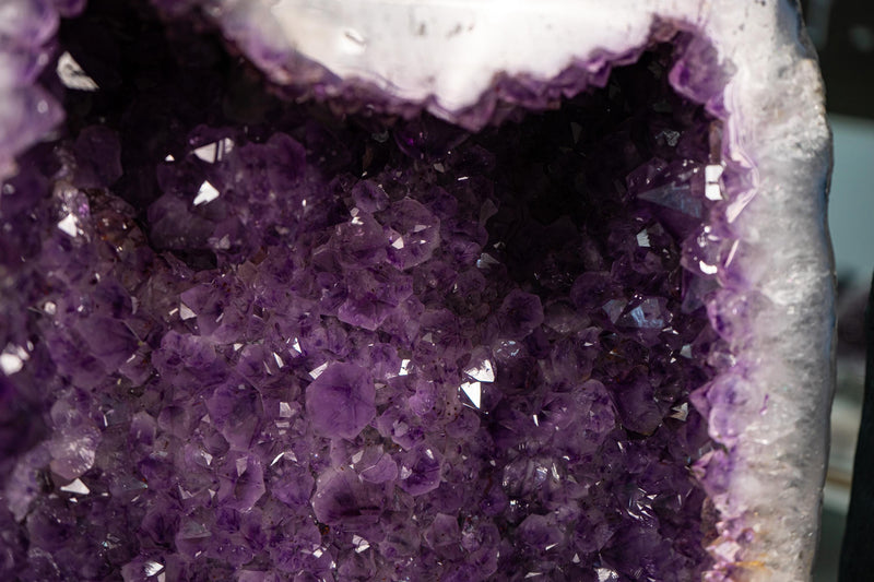 Pair of X - Large Lavender Amethyst Cathedral Geodes with Big Druzy Crystals - E2D Crystals & Minerals