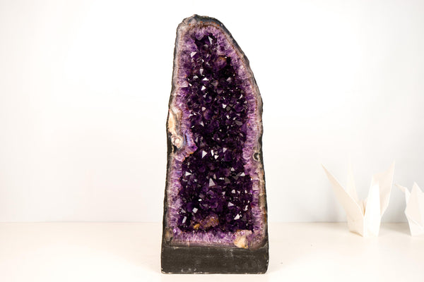 Gorgeous Amethyst Geode Cathedral – Super Extra Grade with Large Deep Violet - Purple Crystals - Medium Size: 30 lb - 18 In - E2D Crystals & Minerals