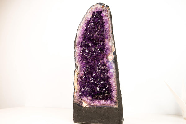 Stunning Amethyst Geode Cathedral with Large Sparkly Deep Violet - Purple Crystals - Medium Size: 33 lb - 19 In - E2D Crystals & Minerals