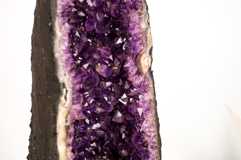 Stunning Amethyst Geode Cathedral with Large Sparkly Deep Violet - Purple Crystals - Medium Size: 33 lb - 19 In - E2D Crystals & Minerals