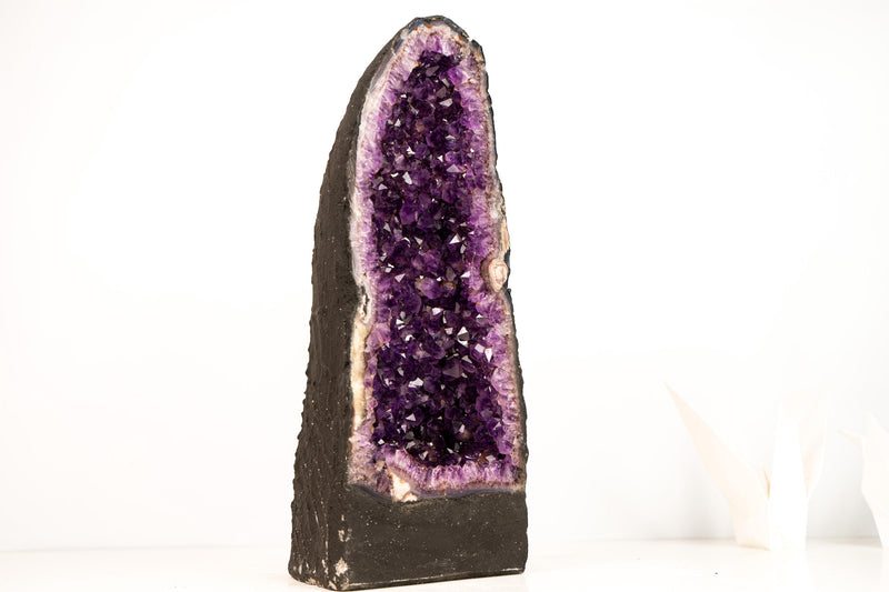 Stunning Amethyst Geode Cathedral with Large Sparkly Deep Violet - Purple Crystals - Medium Size: 33 lb - 19 In - E2D Crystals & Minerals