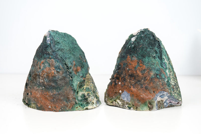 Rare Blue Lace Agate Geode – Intact Bookmatched Pair with Unique Geological Landscape Drawing - 4.3 Kg - 9.5 lb - E2D Crystals & Minerals