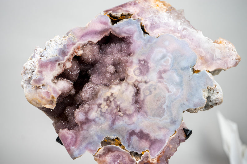 Rare Pink Amethyst Geode with Sparkling Purple and Pink Druzy, with Colorful Purple, Blue and Rose Quartz - 9 Lb, 13 In - E2D Crystals & Minerals
