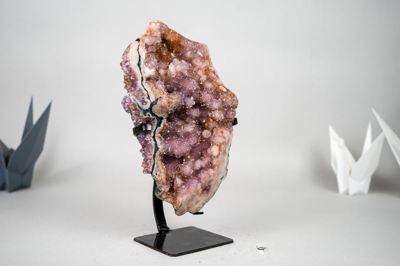 Rare All - Natural Pink Amethyst Specimen with Rose, Lavender and Orange Druzy – AAA - Grade - 5.5 Lb. - E2D Crystals & Minerals