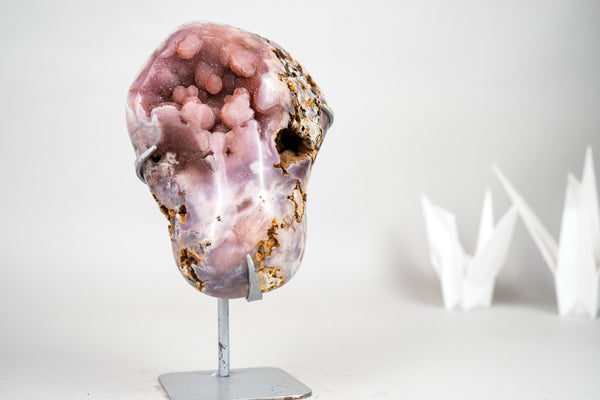 Natural Small Pink Amethyst Geode with Sparkly Galaxy Amethyst Druzy - E2D Crystals & Minerals