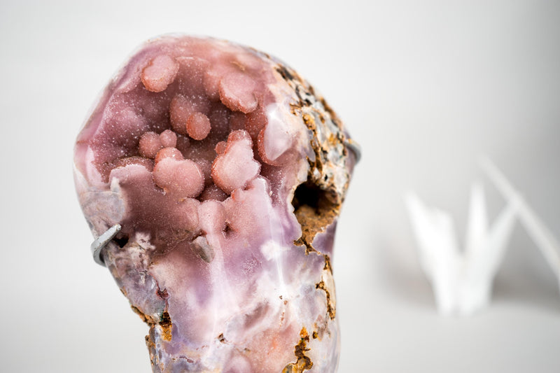Natural Small Pink Amethyst Geode with Sparkly Galaxy Amethyst Druzy - E2D Crystals & Minerals