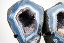 Lace Agate Angel Wings Geode with Blue and White Bands – Butterfly Geode - E2D Crystals & Minerals
