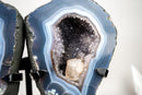 Lace Agate Angel Wings Geode with Blue and White Bands – Butterfly Geode - E2D Crystals & Minerals