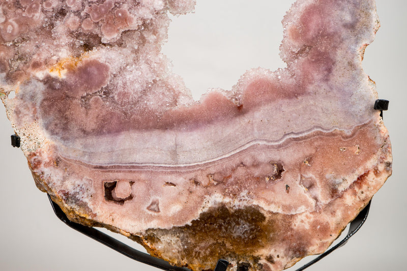 Pink Amethyst Geode Portal with Rose Druzy on Botryoidal Flowers - E2D Crystals & Minerals