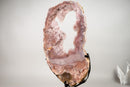 Pink Amethyst Geode Portal with Rose Druzy on Botryoidal Flowers - E2D Crystals & Minerals
