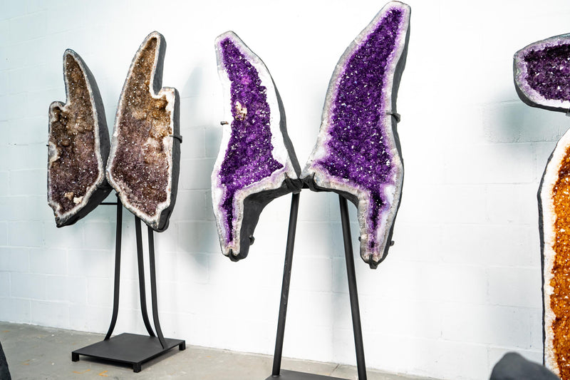 Amethyst Geode Butterfly Wings – Intense Violet Purple Color - E2D Crystals & Minerals
