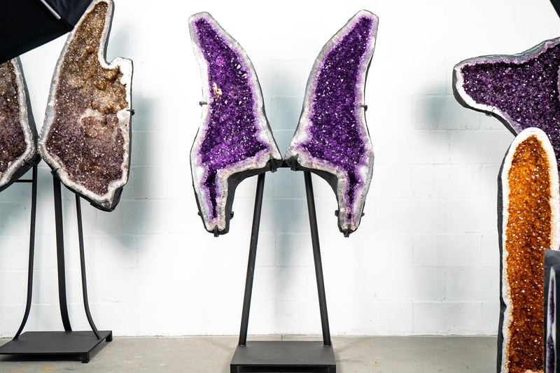 Amethyst Geode Butterfly Wings – Intense Violet Purple Color - E2D Crystals & Minerals
