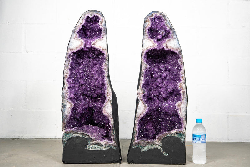 Pair of Natural Galaxy Violet - Purple Amethyst Geodes - E2D Crystals & Minerals