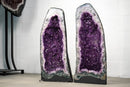 Pair of Natural Galaxy Purple Amethyst Geodes with Sparkling Violet Color - E2D Crystals & Minerals