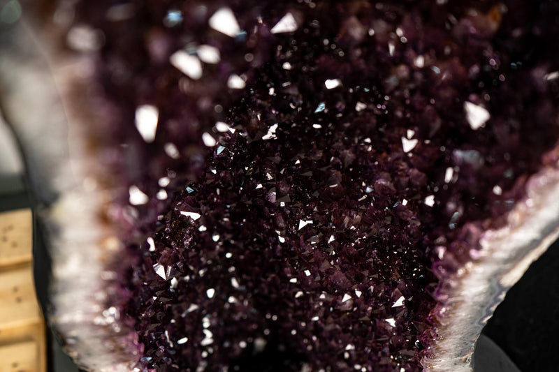 Pair of Tall Dark Purple Amethyst Cathedral Geodes – 5.54 Ft Tall - E2D Crystals & Minerals