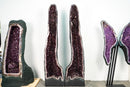 Pair of Tall Dark Purple Amethyst Cathedral Geodes – 5.54 Ft Tall - E2D Crystals & Minerals