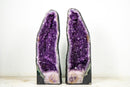 Pair of Intense Violet - Purple Amethyst Cathedral Geodes - E2D Crystals & Minerals