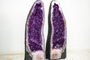 Pair of Intense Violet - Purple Amethyst Cathedral Geodes - E2D Crystals & Minerals
