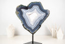 Natural Blue and White Lace Agate Geode Portal - E2D Crystals & Minerals