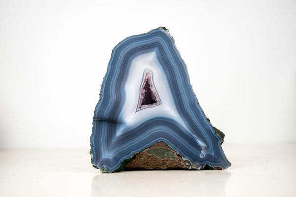 Intact Blue & White Lace Agate Geode – All - Natural Collector - Grade - E2D Crystals & Minerals