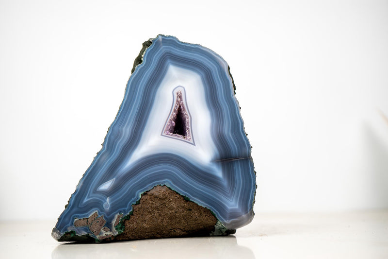 Set of Intact Blue & White Lace Agate Geodes – Collector - Grade Agate - E2D Crystals & Minerals