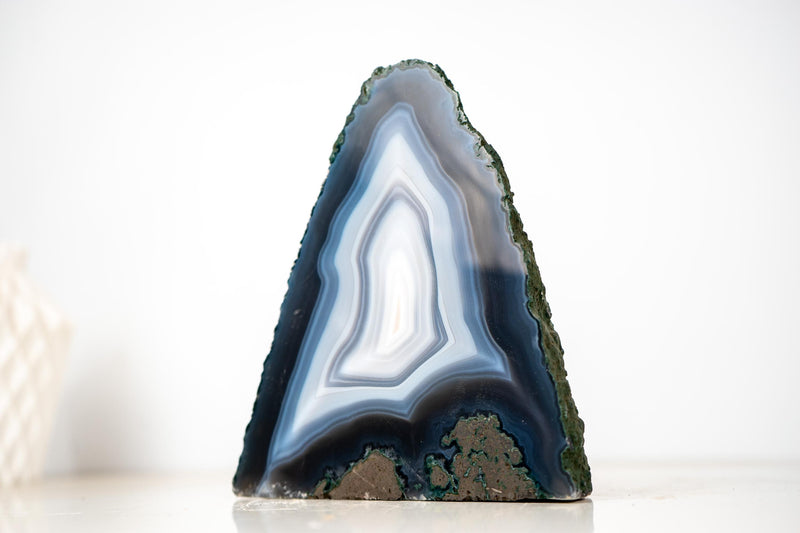 Rare Blue & White Lace Agate Geode – Collector’s Display Specimen - E2D Crystals & Minerals