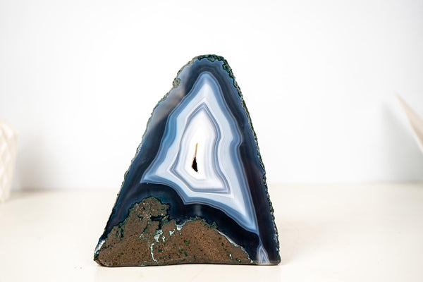 Collector - Grade Blue & White Lace Agate Geode – A Natural Artwork - E2D Crystals & Minerals