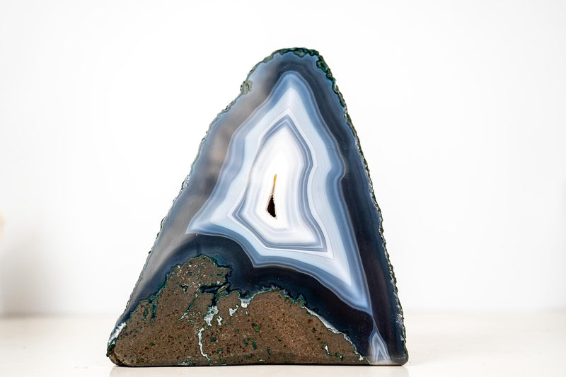 Collector - Grade Blue & White Lace Agate Geode – A Natural Artwork - E2D Crystals & Minerals