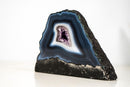 Natural Dark Blue & White Lace Agate Geode with Crystal Center - E2D Crystals & Minerals