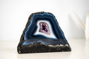 Natural Dark Blue & White Lace Agate Geode with Crystal Center - E2D Crystals & Minerals