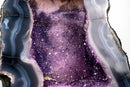 Rare Natural Blue & White Lace Agate Geode – Galaxy Amethyst Cave with Sparkling Violet Druzy - E2D Crystals & Minerals