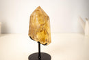 Rare Golden Orange Citrine Obelisk with Graphite Rutile Inclusions - E2D Crystals & Minerals