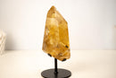 Rare Golden Orange Citrine Obelisk with Graphite Rutile Inclusions - E2D Crystals & Minerals