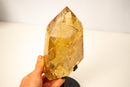 Rare Golden Orange Citrine Obelisk with Graphite Rutile Inclusions - E2D Crystals & Minerals