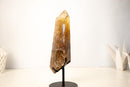 Rare Natural Citrine with Graphite Rutile Obelisk Tower - E2D Crystals & Minerals