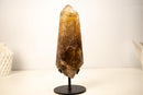 Rare Natural Citrine with Graphite Rutile Obelisk Tower - E2D Crystals & Minerals