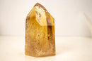 Natural Golden Orange Citrine Obelisk Tower with Graphite Rutile Inclusions - E2D Crystals & Minerals