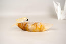 Hand - Carved Citrine Parrot on a Hematite Golden Healer Crystal Bowl - E2D Crystals & Minerals