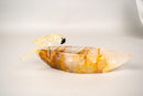 Hand - Carved Citrine Parrot on a Hematite Golden Healer Crystal Bowl - E2D Crystals & Minerals