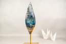 Natural Teal Blue Crystal Flame Sculpture, Rare Blue Rhodonite Quartz - E2D Crystals & Minerals
