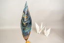 Natural Teal Blue Crystal Flame Sculpture, Rare Blue Rhodonite Quartz - E2D Crystals & Minerals