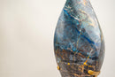 Large 16" Natural Teal Blue Rhodonite Crystal Flame Sculpture - E2D Crystals & Minerals